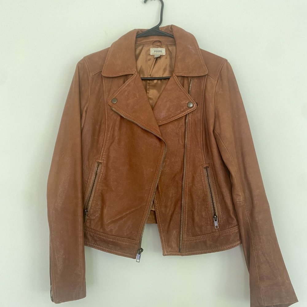 Fossil Camel Leather Jacket